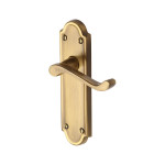 M Marcus Heritage Brass Meridian Design Door Handle on Plate Antique Brass