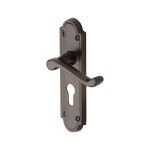 M Marcus Heritage Brass Meridian Design Door Handle on Plate Matt Bronze