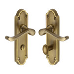 M Marcus Heritage Brass Meridian Design Door Handle on Plate Antique Brass