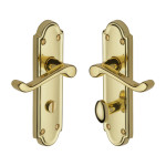 M Marcus Heritage Brass Meridian Design Door Handle on Plate Polished Brass