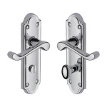 M Marcus Heritage Brass Meridian Design Door Handle on Plate Polished Chrome Plate