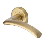 M Marcus Heritage Brass Centaur Design Door Handle Lever Latch on Round Rose