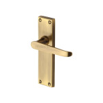 M Marcus Heritage Brass Victoria Design Door Handle on Plate Antique Brass