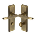 M Marcus Heritage Brass Victoria Design Door Handle on Plate Antique Brass