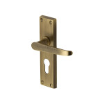 M Marcus Heritage Brass Victoria Design Door Handle on Plate Antique Brass