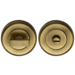 Heritage Brass Round Thumbturn & Emergency Release for Bathroom & Bedroom Doors – 50mm Ø
