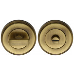 M Marcus Heritage Brass Round Thumbturn & Emergency Release for Bathroom & Bedroom Doors 50mm 