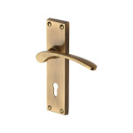 M Marcus Heritage Brass Sophia Design Door Handle on Plate Antique Brass