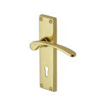 M Marcus Heritage Brass Sophia Design Door Handle on Plate Polished Brass