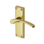 M Marcus Heritage Brass Sophia Short Design Door Handle on Plate Polished Brass