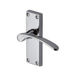 M Marcus Heritage Brass Sophia Short Design Door Handle on Plate Polished Chrome Plate