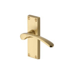 M Marcus Heritage Brass Sophia Short Design Door Handle on Plate Satin Brass