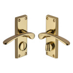 M Marcus Heritage Brass Sophia Short Design Door Handle on Plate Polished Brass