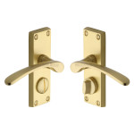 M Marcus Heritage Brass Sophia Short Design Door Handle on Plate Satin Brass