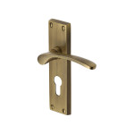 M Marcus Heritage Brass Sophia Design Door Handle on Plate Antique Brass