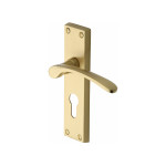 M Marcus Heritage Brass Sophia Design Door Handle on Plate Satin Brass