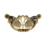 M Marcus Heritage Brass Ornate Drop Down Cabinet Handle on Plate - 90 x 40mm