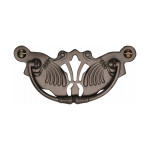 Heritage Brass Ornate Drop Down Cabinet Handle on Plate - 90 x 40mm