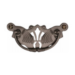 M Marcus Heritage Brass Ornate Drop Down Cabinet Handle on Plate - 90 x 40mm