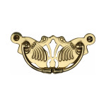 M Marcus Heritage Brass Ornate Drop Down Cabinet Handle on Plate - 90 x 40mm