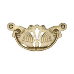 M Marcus Heritage Brass Ornate Drop Down Cabinet Handle on Plate - 90 x 40mm