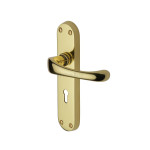 M Marcus Heritage Brass Gloucester Design Door Handle on Plate Polished Brass