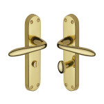 M Marcus Heritage Brass Sutton Design Door Handle on Plate Polished Brass