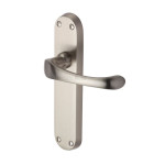 M Marcus Heritage Brass Gloucester Design Door Handle on Plate Satin Nickel Plate