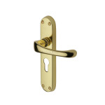 M Marcus Heritage Brass Gloucester Design Door Handle on Plate Polished Brass