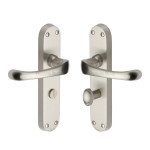 M Marcus Heritage Brass Gloucester Design Door Handle on Plate Satin Nickel Plate