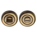 Heritage Brass Round Thumbturn & Emergency Release for Bathroom & Bedroom Doors – 53mm Ø