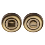 M Marcus Heritage Brass Round Thumbturn & Emergency Release for Bathroom & Bedroom Doors 53mm 