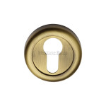 M Marcus Heritage Brass Round Euro Profile Cylinder Escutcheon 53mm 