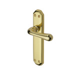 M Marcus Heritage Brass Charlbury Design Door Handle on Plate Polished Brass
