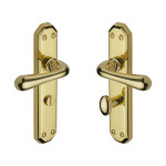 M Marcus Heritage Brass Charlbury Design Door Handle on Plate Polished Brass