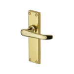 M Marcus Heritage Brass Windsor Design Door Handle on Plate Polished Brass