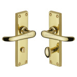 M Marcus Heritage Brass Windsor Design Door Handle on Plate Polished Brass