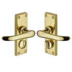 Heritage Brass Windsor Short Design Door Handle on Plate – Polished Brass