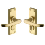 Heritage Brass Windsor Short Design Door Handle on Plate – Satin Brass