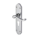 Heritage Brass Savoy Long Design Door Handle on Plate – Polished Chrome Plate