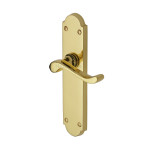 M Marcus Heritage Brass Savoy Long Design Door Handle on Plate Polished Brass