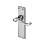 M Marcus Heritage Brass Bedford Design Door Handle on Plate Polished Chrome Plate