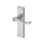 M Marcus Heritage Brass Bedford Design Door Handle on Plate Satin Chrome Plate