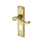 M Marcus Heritage Brass Bedford Design Door Handle on Plate Polished Brass