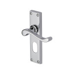 M Marcus Heritage Brass Bedford Design Door Handle on Plate Polished Chrome Plate