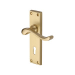 M Marcus Heritage Brass Bedford Design Door Handle on Plate Satin Brass