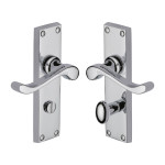 M Marcus Heritage Brass Bedford Design Door Handle on Plate Polished Chrome Plate