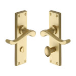 M Marcus Heritage Brass Bedford Design Door Handle on Plate Satin Brass