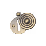 M Marcus Heritage Brass Reeded Round Covered Keyhole 33mm 