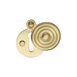 M Marcus Heritage Brass Reeded Round Covered Keyhole 33mm 